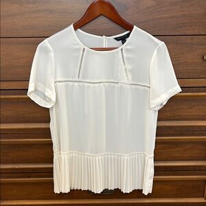 Banana Republic White Pleated Blouse XS